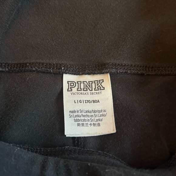 PINK Victoria's Secret Leggings - Black with Multicolor Love Pink size large - Picture 3 of 3